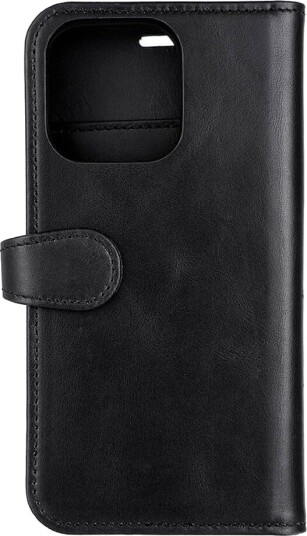 Gear Buffalo Flip-deksel i Ekte Skinn med Magnetlås for iPhone 14 Pro - Svart