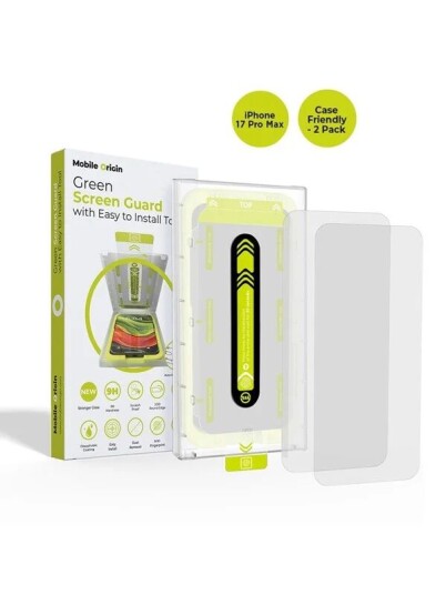 Mobile Origin Screen Guard with easy applicator case friendly 2 pack iPhone 17 Pro Max