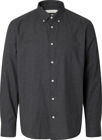 Selected Slmregcole Jay Melange Ls Shirt Noos Grey L