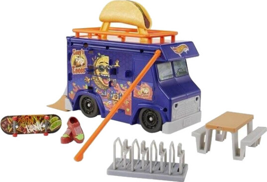 Hot Wheels Skate Taco Truck Play Case With 1 Fingerboard & Pair of Shoes