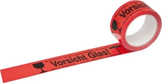 Head Signaltape Trykket Tekst: Vorsicht Glas L X B 60 M X 50 Mm Pp
