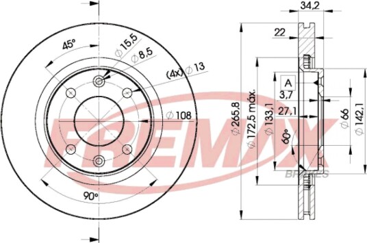 Bremseskive FREMAX BD-4750