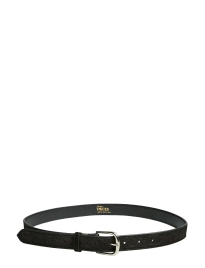 Pieces Pcjanice Leather Textured Jeans Belt Fp - Black - 90 Pieces Pcjanice Leather Textured Jeans Belt Fp - Black - 90