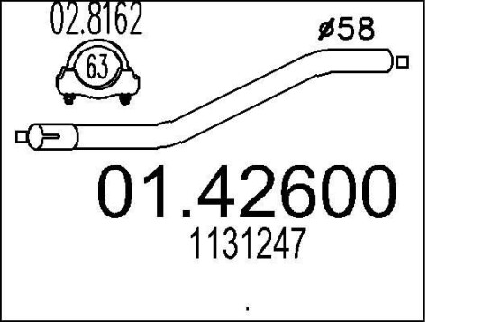 Eksosrør MTS 01.42600 Eksosrør MTS 01.42600
