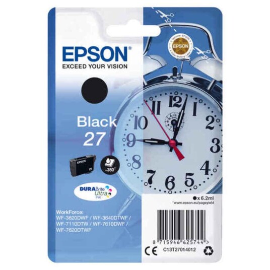 Epson Originale Blekkpatroner Epson C13t27014022 Svart Epson Originale Blekkpatroner Epson C13t27014022 Svart