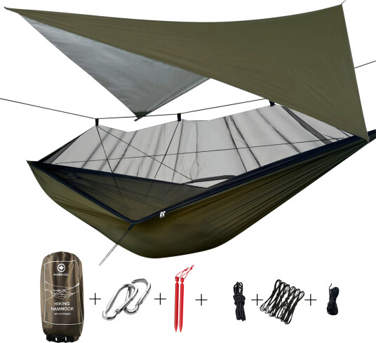 Mackenzie Hiking hammock with tarp 2.0, hengekøye STD Green Mackenzie Hiking hammock with tarp 2.0, hengekøye STD Green
