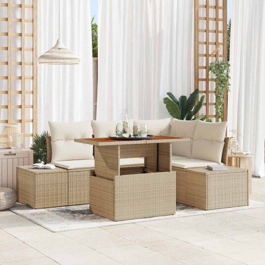 Hagesofa Set med pute Manual 5 pcs Beige, krem 100 x 55 x 73 cm