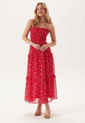 TOMMY JEANS Tjw Aop Chiffon Maxi Dress 0kr Red Small Flowers Aop L