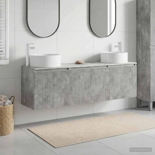 vidaXL Baderomsskapsett 3 stk. BetonggrÄ 49,5 x 44,5 x 65,5 cm vidaXL Baderomsskapsett 3 stk. BetonggrÄ 49,5 x 44,5 x 65,5 cm