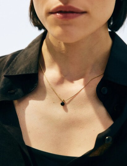 Edblad Aura Necklace S Gold/Black One Size   Black   ONE SIZE 42   45 cm