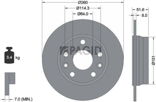 PAGID 56377NC Bremseskive
