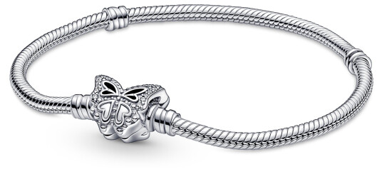 Pandora, Moments armbånd i 925 sølv med sommerfugl, 18 cm