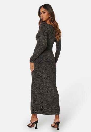 FOREVER NEW Reva Cowl Neck Glitter Midi Dress Gold Glitter 42