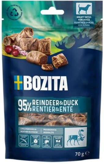 Bozita Meaty Bites Hundegodteri med Reinsdyr og And 70g Bozita Meaty Bites Hundegodteri med Reinsdyr og And 70g