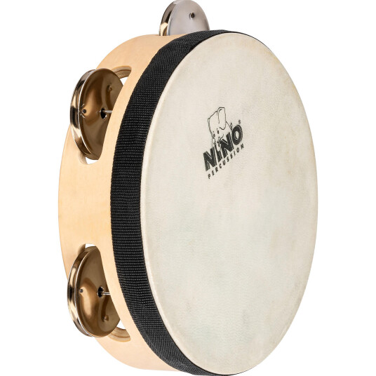 Nino Percussion Nino942 Tamburin M.Skinn Wood 6"1 Row