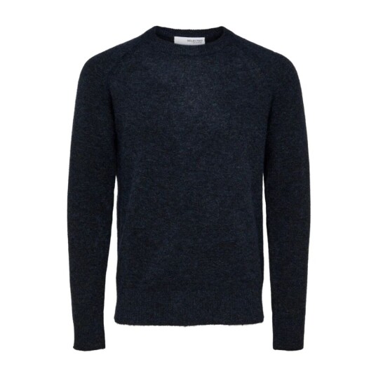 Selected Homme Rai ls strikket mannskapshals Blå S Selected Homme Rai ls strikket mannskapshals Blå S
