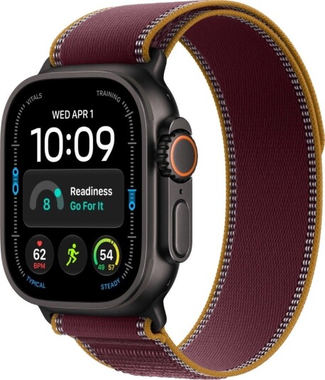 Apple Watch Ultra 4 49mm CEL (svart titan/vinrød Trail Loop) M/L