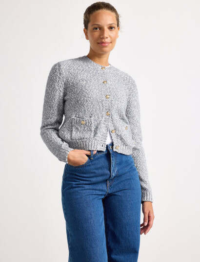 Lindex Jacket Luna Knitted - Blue - XS