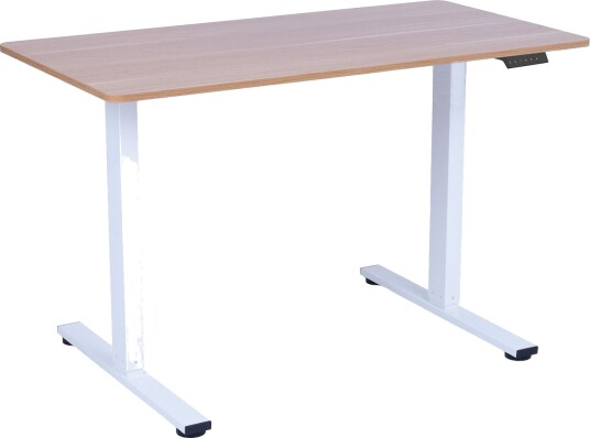 Skrivebord HOME4YOU Ergo Fit med 1 motor 120x60x71,5-116 cm Eik/hvit - Eik/hvit