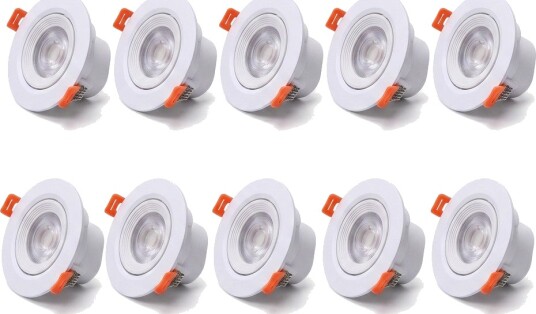 V Tac 10 stk. 7W Ø8,8cm LED innfellingsspot Hull: Ø6,8 cm CCT 3 lysfarger Kulør : 3 i 1