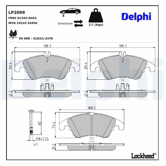 Bremseklosser DELPHI LP2099