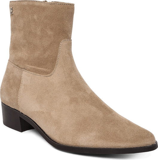 Tommy Hilfiger Suede Ankle Boot W Zip Beige 40