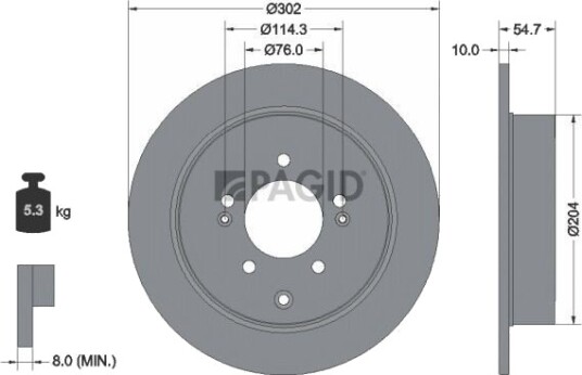 PAGID 55949NC Bremseskive PAGID 55949NC Bremseskive