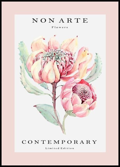 Non Arte rose flower Plakat / 21x30cm