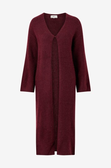 Gina Tricot Kardigan Long Knitted Rød