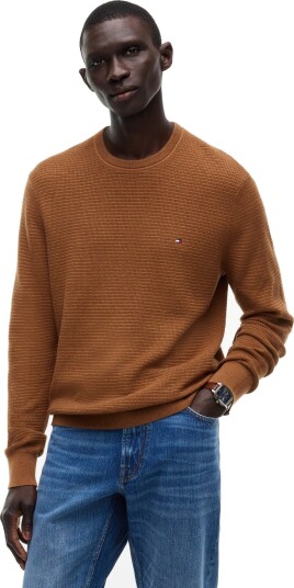 Tommy Hilfiger Pima Ctn Cash Structure Crewneck Brown S