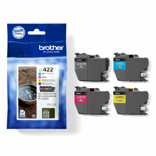 Brother LC 422 Value Pack - (Black Yellow Cyan Magenta) Ink - Blekkpatron Blå Brother LC 422 Value Pack - (Black Yellow Cyan Magenta) Ink - Blekkpatron Blå