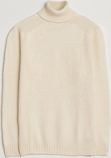 Harley Of Scotland Brushed Supersoft Lambswool Rollneck Vanilla