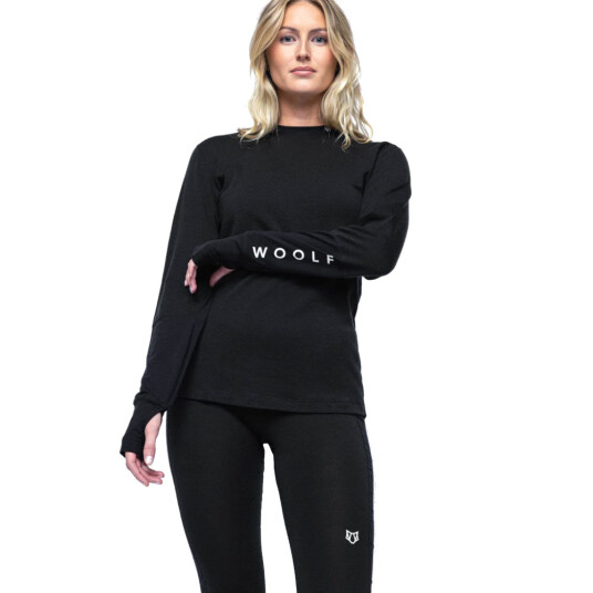 Woolf Merino W's Nibbi Performance Ls Black Black M