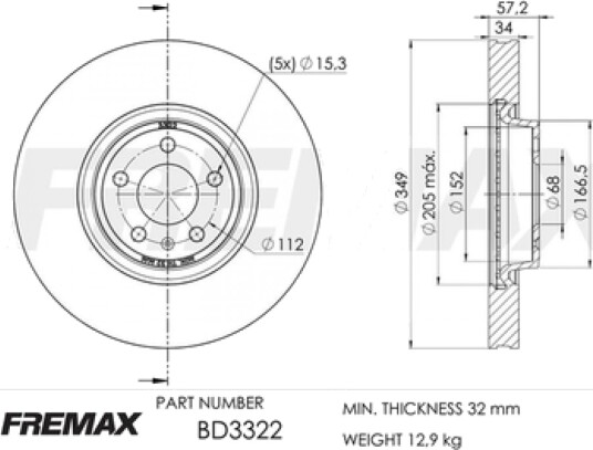 Bremseskive FREMAX BD-3322