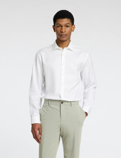 Selected Slhslim-Ethan Shirt Ls Spread Noos - White - XL