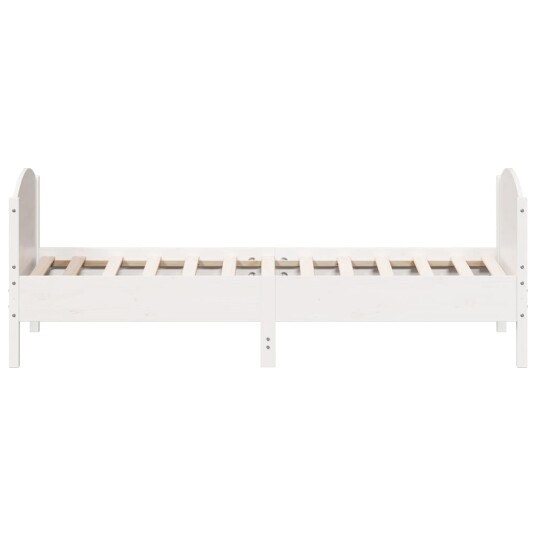vidaXL Sengeramme med hodegavl hvit 90x190 cm heltre furu 8721012427686