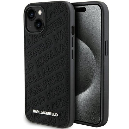 Karl Lagerfeld iPhone 15 Deksel Quilted K-mønster Svart