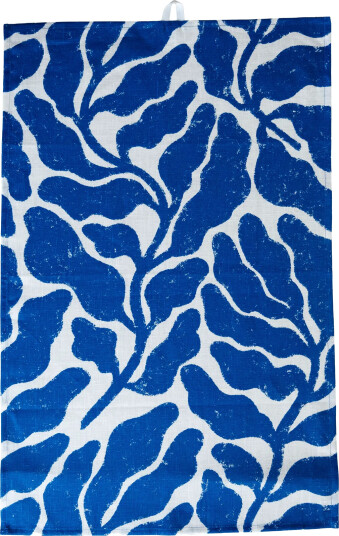 Fine Little Day Leaves kjøkkenhåndkle Hvit blå 47x70 cm