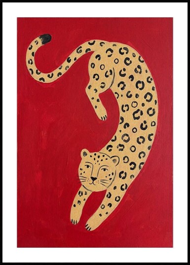Leopard Folk Art Plakat Plakat / 21x30cm