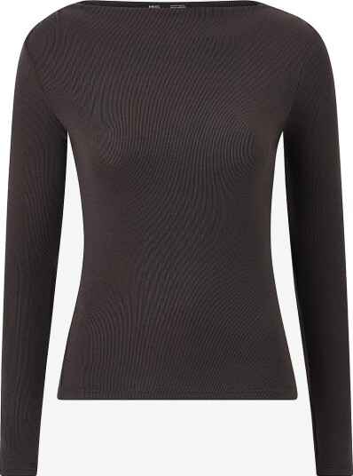 Mango Long Sleeved Boat Neck T Shirt Brown L