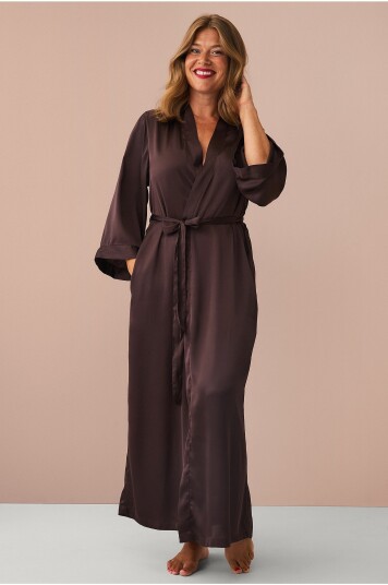 Ellos Collection Morgenkåpe Chocolate Satin Brun