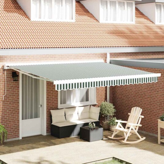 Erstatningsduk for markise til 4x3,5 m ramme Grønn og Hvit