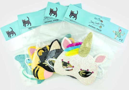Den Gode Fen Glitter dyremaske for barn 19cm