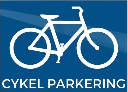 Skilt "Sykkelparkering" 18X13 Cm Aluminium Blå