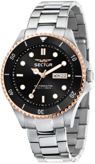 Sector 230 Herreklokke R3223161009 Sort/Stål Ø43 mm Sector 230 Herreklokke R3223161009 Sort/Stål Ø43 mm