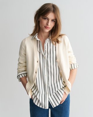 GANT Classic Cotton Cardigan Cream S