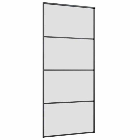 vidaXL Skyvedør med monteringssett svart 90x205 cm ESG-glass