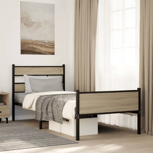 Sengeramme uten madrass sonoma eik 90x190 cm konstruert tre 8721158378712