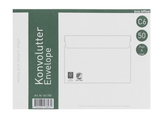 Kuverter C6 70G Peel & Seal 114X162mm 50Stk/Pak
