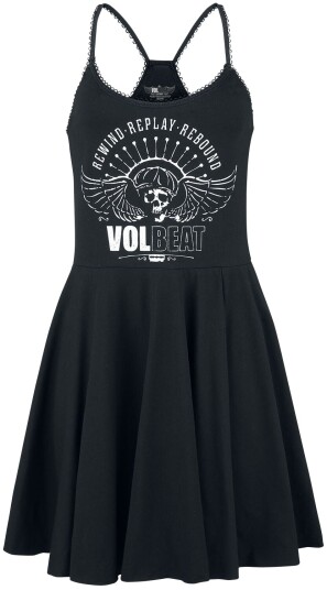 Volbeat Middellang kjole Skull Wings S til 4XL Damer svart Volbeat Middellang kjole Skull Wings S til 4XL Damer svart